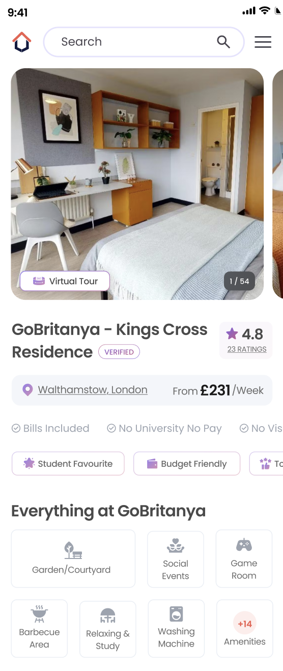 A trust stack above the fold, rating, verification, honest badges — after