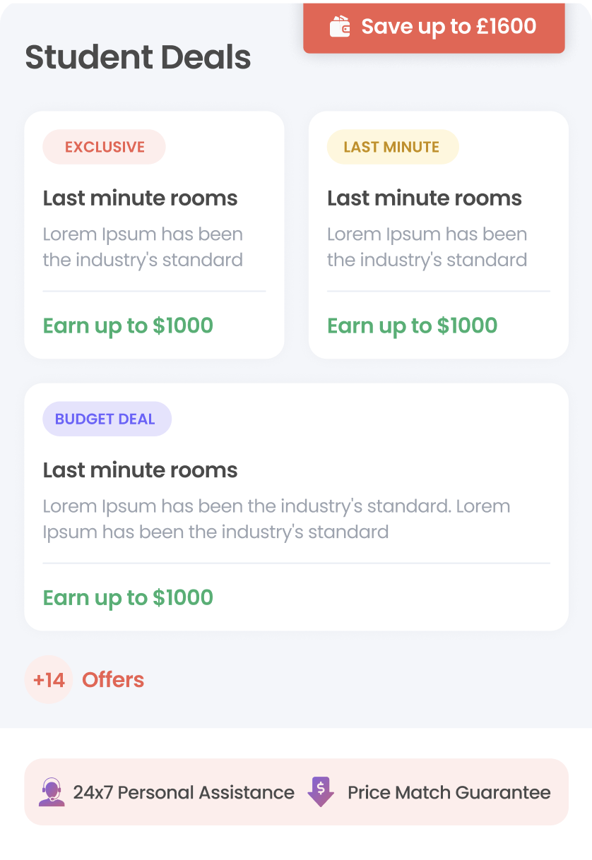 Offers and guarantees: paragraph list → tagged deal cards + one assurance strip — after